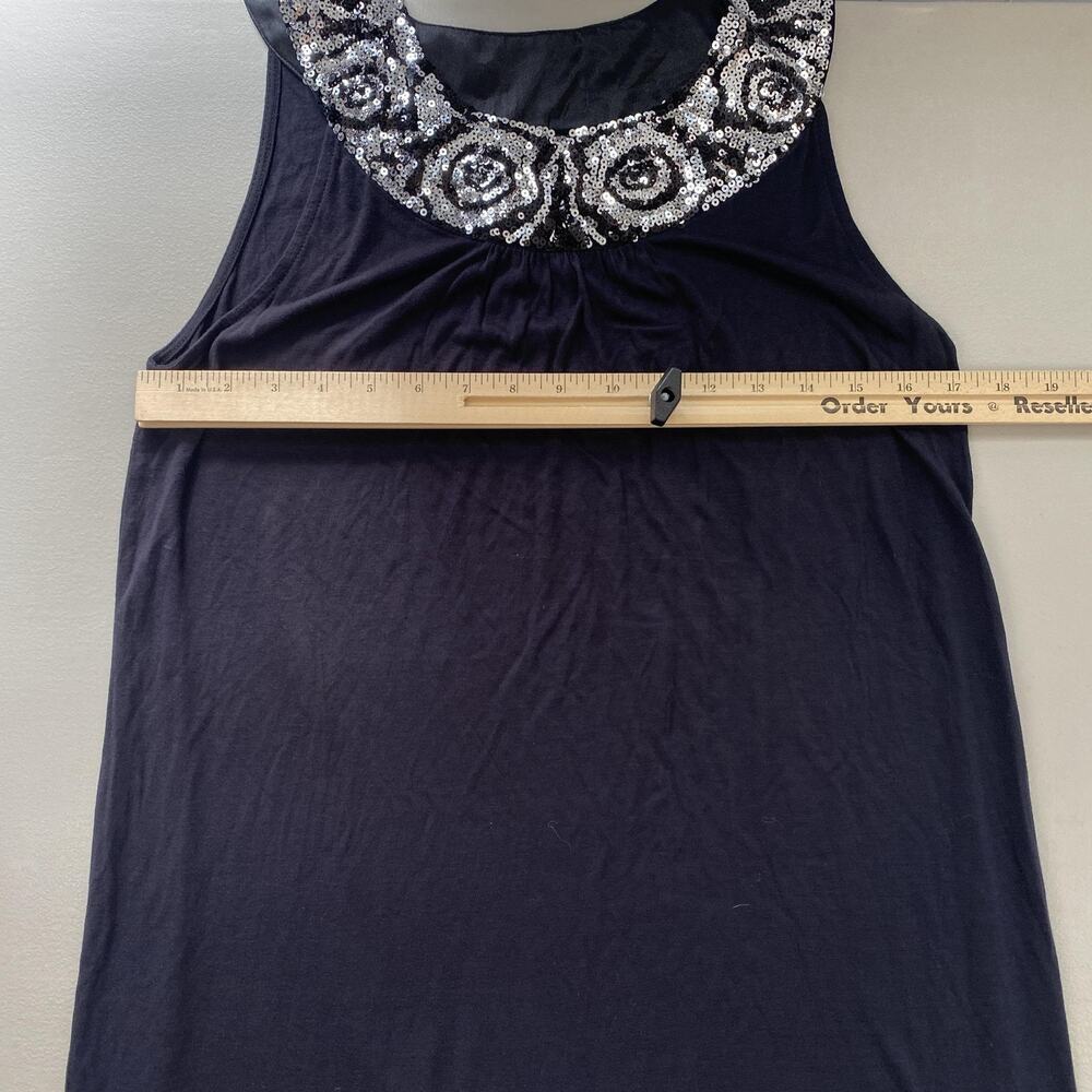 Cruise Wear Co Dress Womens XL Black Sequin Sleeveless Glam Resort Artsy Sheer - Picture 8 of 11